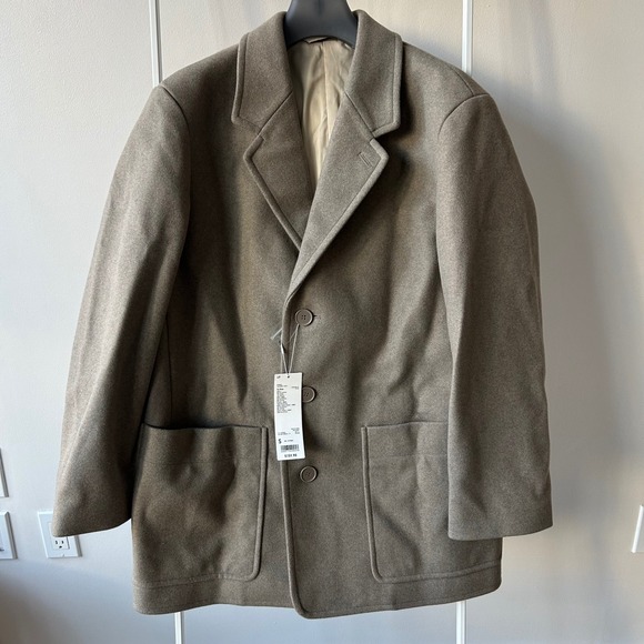 NWT Uniqlo U Lemaire Women's Tailored Coat FW22 Beige Wool Blend S Oversized - Picture 10 of 14